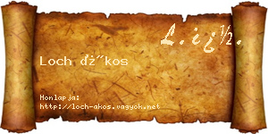 Loch Ákos névjegykártya